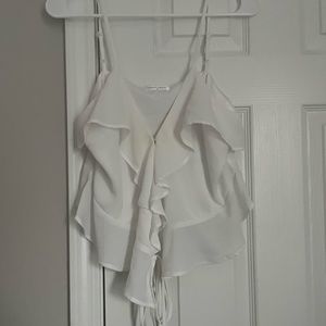 Vestique white wrap tank top with tie. Size medium